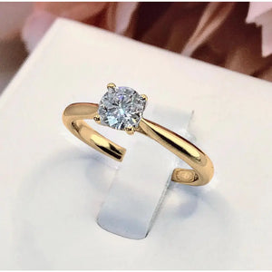 0.5Ct Diamond Engagement Ring, Solitaire Certified Moissanite Diamond Ring, Gold Simple Engagement Ring, Promise Ring, Anniversary Ring