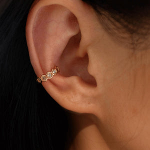 Rose Gold Ear Cuffs, Diamond Cartilage Ear Wrap, No Piercing, Minimalist Cuff Jewelry
