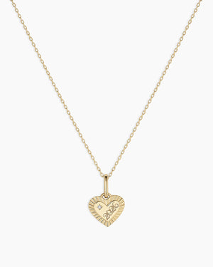 Gold Milestone Heart Charm Necklace