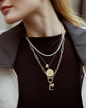 Exquisite Large Diamond Initial Pendant - Personalize Your Elegance.