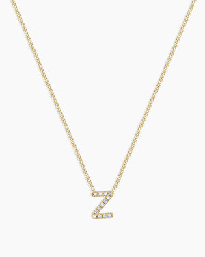 14K Diamond Alphabet Necklace
