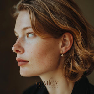 14K Gold Vermeil Diamond Stud Earrings: Elegant Minimalist Jewelry, Ohrstecker Gold, Ohrringe Gold