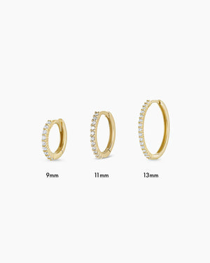 14K Diamond Pavé Huggies