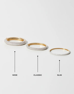 Stunning Pavé Diamond Stackable Gold Cloud Bangle for Effortless Elegance.