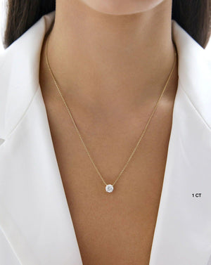 Elegant Round Lab Diamond Necklace - Timeless Sparkle and Shine.