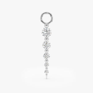 Dainty Diamond Spike Dangle Charm, Solid Gold Lab Grown Diamond Charms, Mix and Match Earrings Charms, Charm Jewelry, 10K, 14K, 18K, Olyn