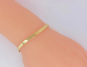 Stunning 14K Solid Gold Herringbone Bracelet - Stylish Flat Liquid Link Chain, Adjustable 6.5-9 Inch Stackable Design.