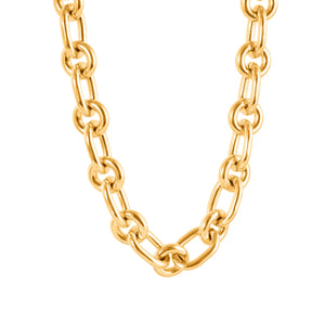 LARGE GOLD MIXED LINK CHAIN NECKLACE