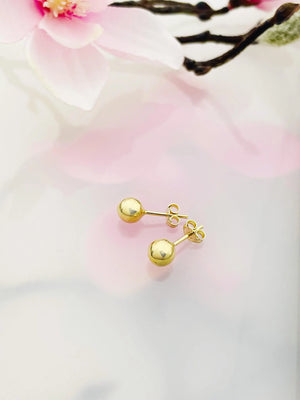Ball Earrings, Dangle Earrings, Stud Earrings, Ear Jewelry, Yellow Gold, Pair, 585 Gold (14KT)