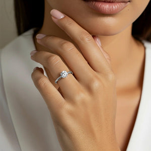 Stunning Sterling Silver Simulated Diamond Engagement Ring – The Perfect Sparkling Proposal for Love Stories, Anniversaries & Romantic Gifts!.