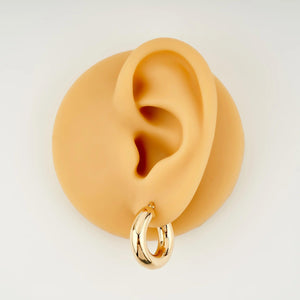 Stunning 14K Solid Gold Chunky Thick Hoop Earrings - Timeless Elegance.