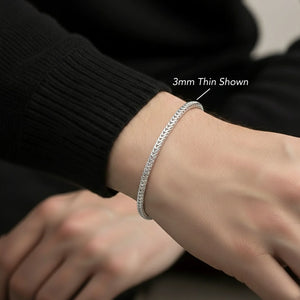 925 Sterling Silver Franco Chain Bracelet
