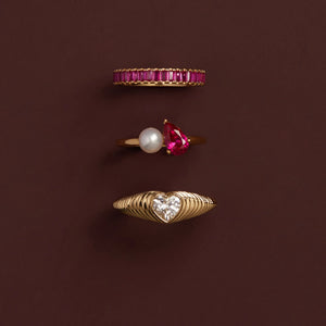 Radiant Heart Art Deco Ring NikNenz™ Premium Gold & Diamonds