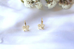Stunning 14K Gold Butterfly Leverback Earrings - Exquisite Handmade Dangle Jewelry Gift for Her.