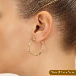 Elevate Your Style with Exquisite Handmade 14K Solid Yellow Gold Round Hoop Earrings.