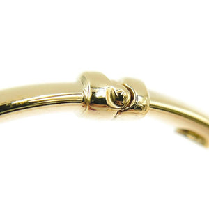 Elegant 14K Solid Gold Hinged Bangle Bracelet - 7 Inch Hollow Smooth Stackable Design.