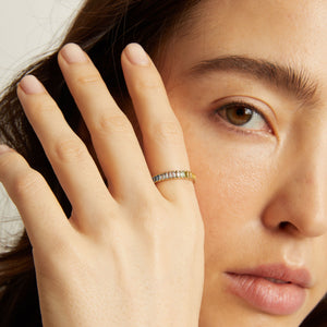 Ombré Rainbow Baguette Eternity Ring NikNenz™ Premium Gold & Diamonds