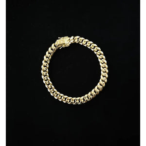 10K Real Gold Miami Cuban Chain Bracelet , 10K Yellow Gold 3-11.5 Mm Men and Women,10K Gold Chain,10K Real Gold Miami Cuban Bracelet