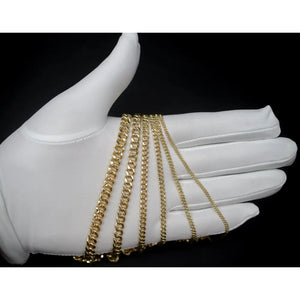 10K Real Gold Miami Cuban Link Chain Necklace and Bracelet,10K Gold Miami Cuban 2Mm - 6.8Mm, 10K Gold Chain, Real Gold Men and Women Chain