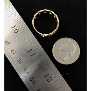 10K Real Yellow Gold Miami Cuban Chain Ring, 5.5Mm 7.5Mm 9.5Mm, Solid 10K Gold Ring for Men and Women, 10K Solid Gold Miami Cuban Ring