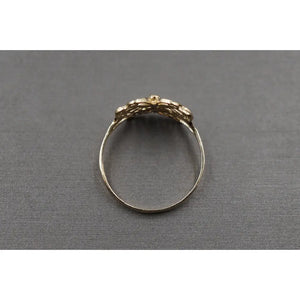 10K Solid Yellow Gold 0.45" Diamond Cut Butterfly Band Ring.