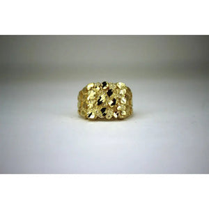 10K Solid Yellow Gold Nugget Style Ring