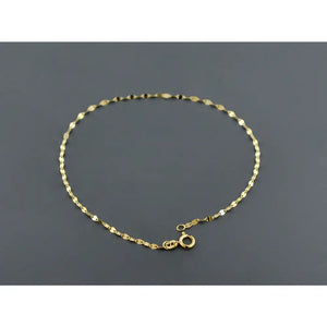 10K YELLOW GOLD ANKLET | 1.9MM Wide | Polished Marine Link 9 Inch Anklet | Spring Ring Clasp | Free Shipping 1-Day | Gift Box Included