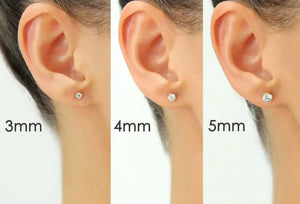 10K Yellow Gold Classic Solitaire Stud Earrings with Pushbacks