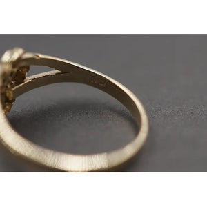 10K Yellow Gold Diamond Cut Heart Nugget Ring