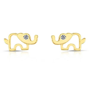 10K Yellow Gold Elephant Stud Earrings