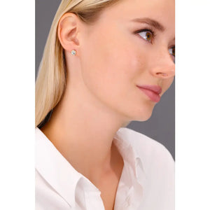 10K Yellow Gold round Halo Stud Earrings