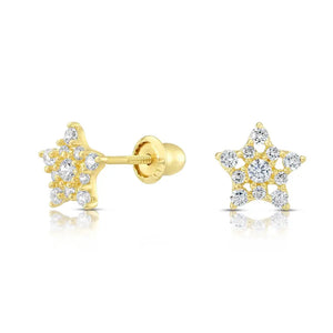 10K Yellow Gold Star Stud Earrings