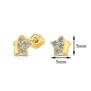 10K Yellow Gold Tiny Star Stud Earrings