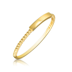 14K Yellow Gold Dainty Bar Ring