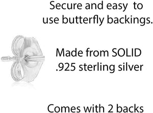 CZ Deer Stud Earrings, Gold Plated in Sterling Silver