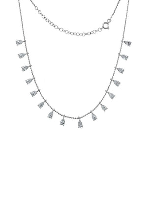 14K Gold Teardrop Diamond Necklace, 925 Sterling Silver Dainty CZ Drop Necklace, Silver Layered Necklace, Elegant Bridal Jewelry, Gift Her