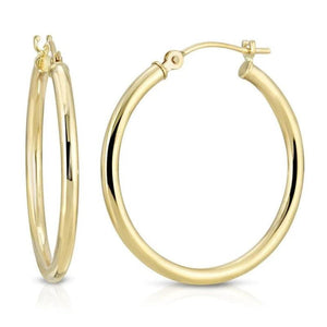 Stunning 14ct Solid Gold Thick Hoop Earrings - Timeless Elegance!.