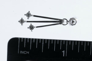 14K White Gold Diamond Dangle Earrings Multi Bar Drop