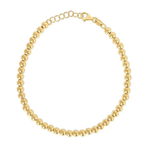 14K Gold 4Mm Ball Bead Bracelet