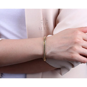 14K Gold 5MM Cuban Link Bracelet, Curb Chain Bracelet, Bold Link Chunky Vintage Chain Anklet, Men Women Stacking Bracelet, Gift for Her
