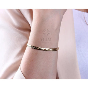 14K Gold 5MM Cuban Link Bracelet, Curb Chain Bracelet, Bold Link Chunky Vintage Chain Anklet, Men Women Stacking Bracelet, Gift for Her