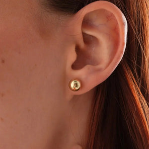 14K Gold Ball Stud Earrings 5Mm Solid Yellow Gold Studs Minimalist Everyday Jewelry Push Back Earrings Gift for Her Women