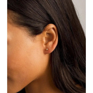 14K Gold Ball Stud Earrings for Women, Bridesmaids Gift (4Mm)