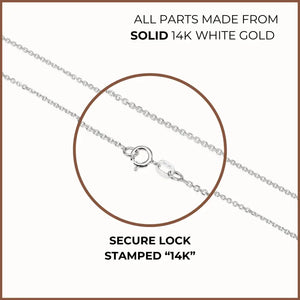 14K Gold Diamond Cut Cable Chain, Available in 14K Yellow or White Gold, Pendant Chain Necklace