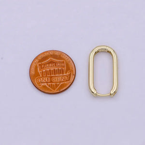 14K Gold Filled U-Shaped Hoops Huggie Earrings with Lever Back Enclosure T270