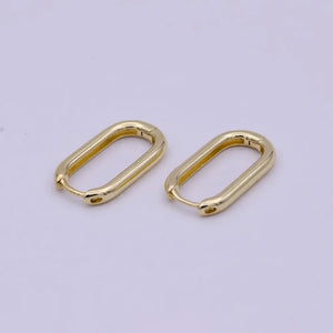 14K Gold Filled U-Shaped Hoops Huggie Earrings with Lever Back Enclosure T270