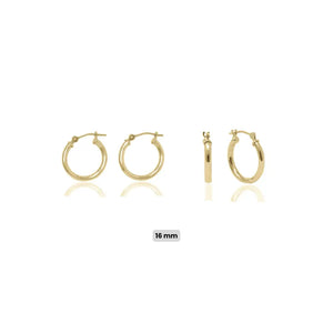 14K Gold Hoop Earrings: Minimalist Lightweight Yellow Gold