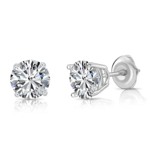14K Gold Lab Diamond Stud Earrings, 1.50Ctw, with Screw Backs