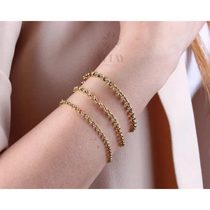 14K Gold Rolo Chain Bracelet, 3Mm 4Mm 5Mm Gold Link Belcher Chain Bracelet, Link Charm Bracelet, Minimal Delicate round Bracelet, Woman, Men