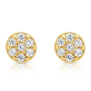 14K Gold round Stud Earrings with Screw Backings